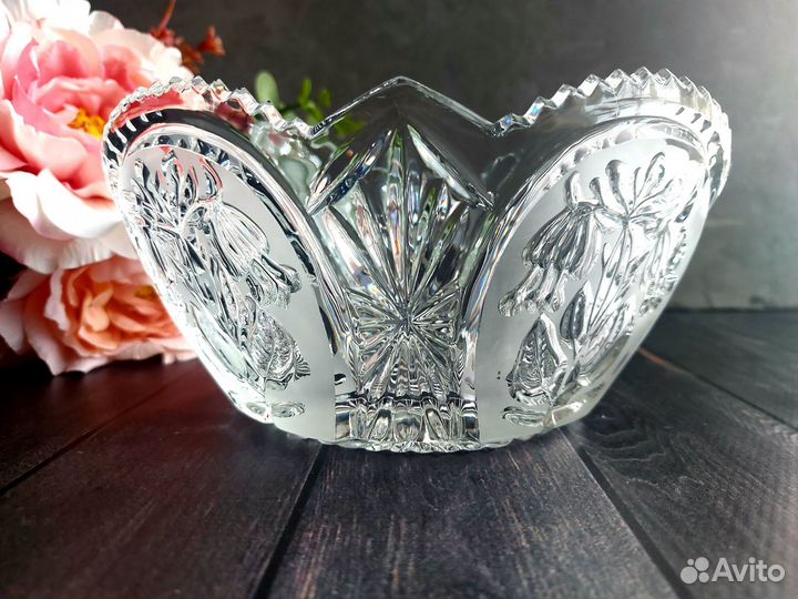 Ваза хрустальная СССР конфетница салатник