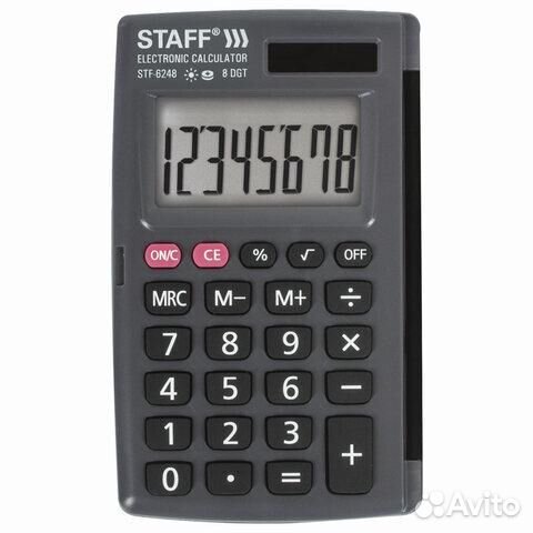 Калькулятор карманный staff STF-6248 (104х63 мм)