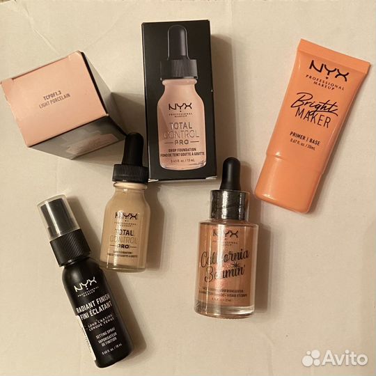 Nyx хайлайтер & Тональная основа & База & Фиксатор