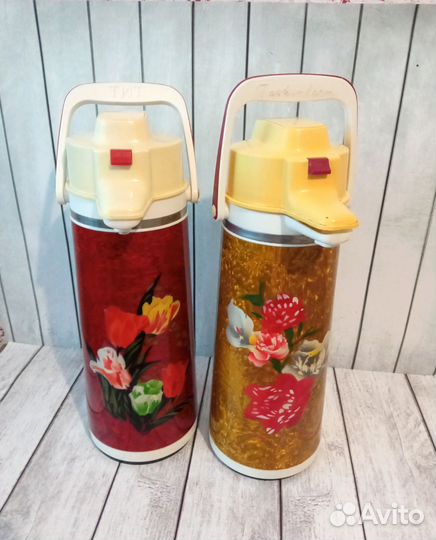 Термос с помпой на 3 литра времён СССР