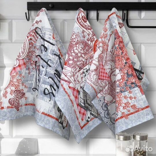 Набор вафельных полотенец кухонные