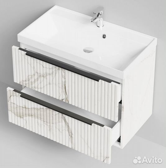 Тумба с раковиной Дольчи 80см Подвесной, Мрамор 1