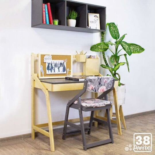 Растущий стул «Робин Wood» серый