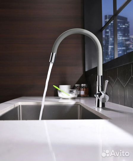 Смеситель Lemark Comfort LM3075C-Gray для кухни с подключением к фильтру