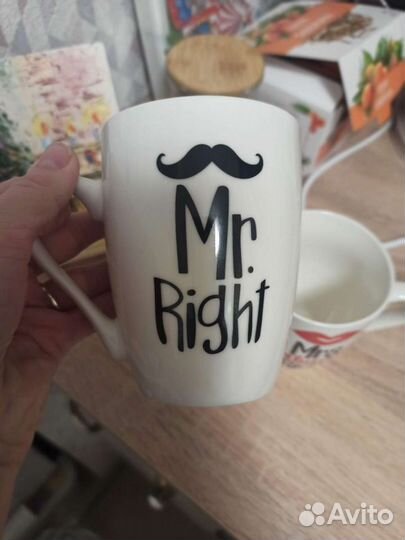 Кружка новая парная мистер прав и миссис всегда пр