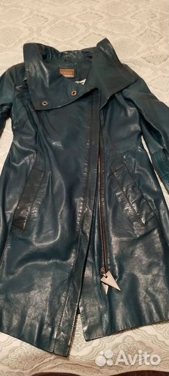 Кожаный плащ женский размер 42