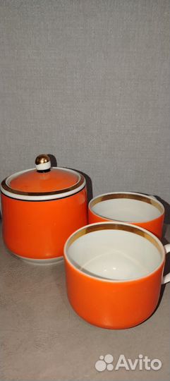 Чайные пары, сахарница, салатники СССР, набор