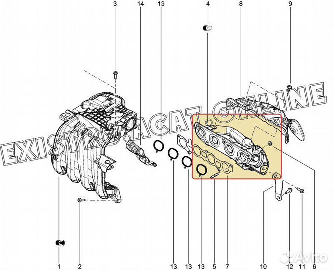 Выпускной коллектор Vaz LADA Xray 21179 2016