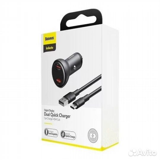 Автомобильное заряд. устр. Baseus Digital Display