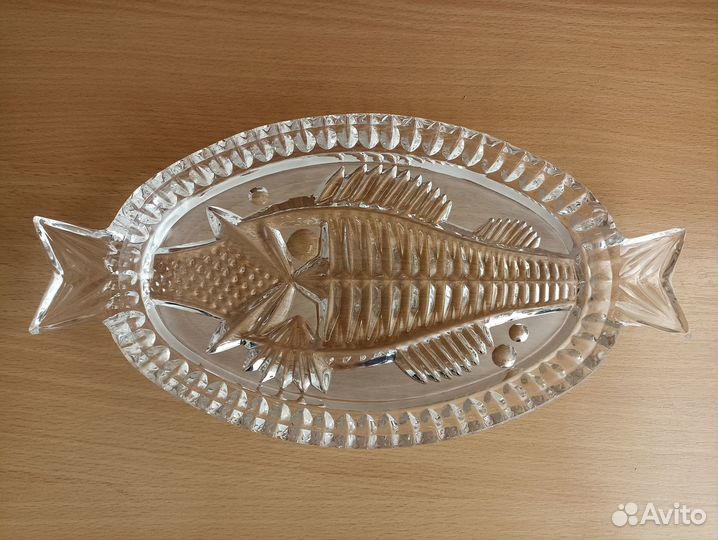 Блюдо хрустальное СССР, 15,5см*30,5см
