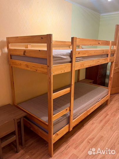 Кровать двухспальная с матрасами IKEA