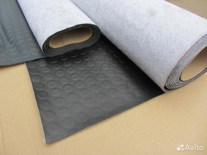 Автолинолеум Черный и Серый + Резиновое покрытие