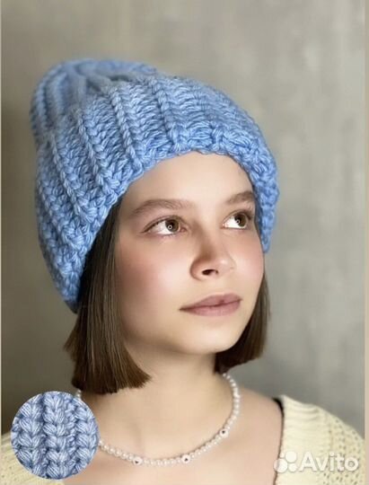 Шапка зимняя женская вязанная