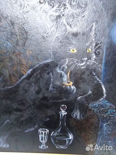 Картина *кот бегемот * 52,5 см /43,5 см