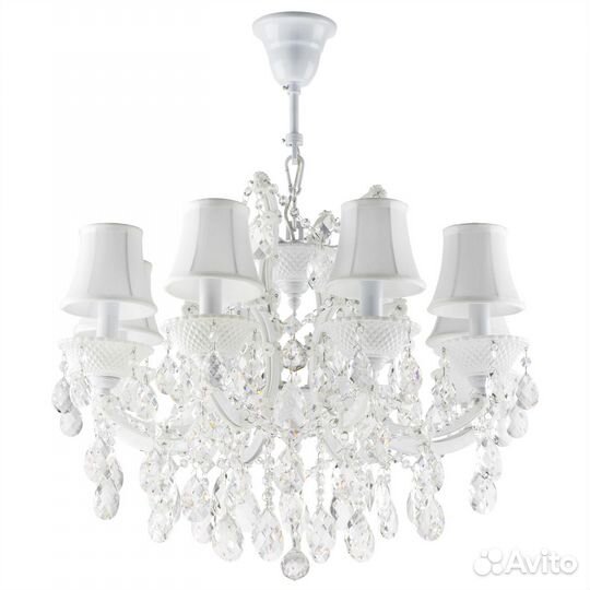 Люстра подвесная металл и текстиль классика