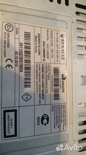 Штатная магнитола Renault duster 13 года