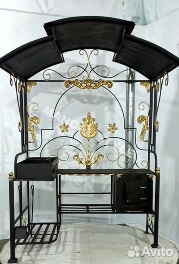 Мангал с печью под казан