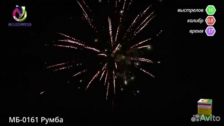 Салют фейерверк 16 залпов на день рождения