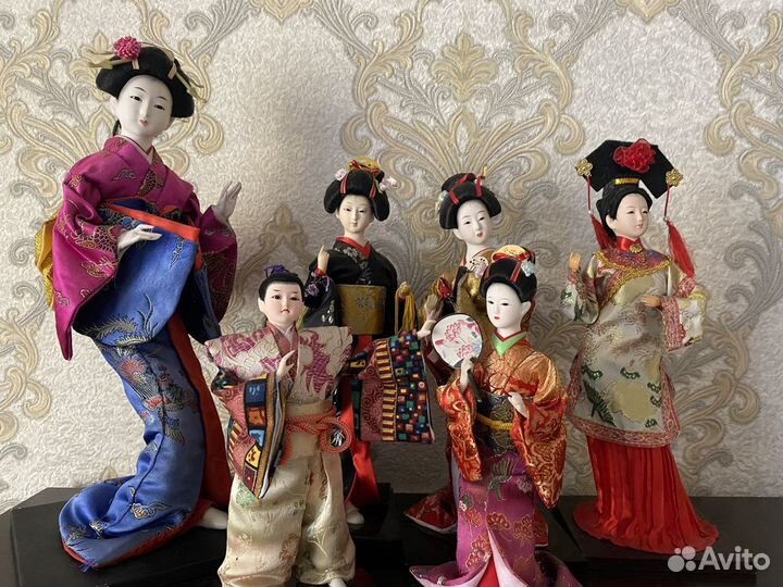 Китайские куклы, ручная работа. Ваза, фигурки