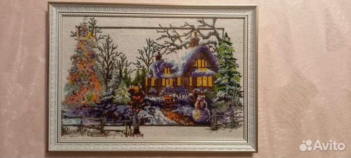 Картина вышивка крестиком бисер интерьер