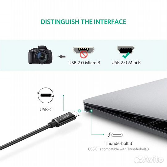 Кабель mini USB-Type-C 2.0 5Pin 28+24AWG 1 м. черн