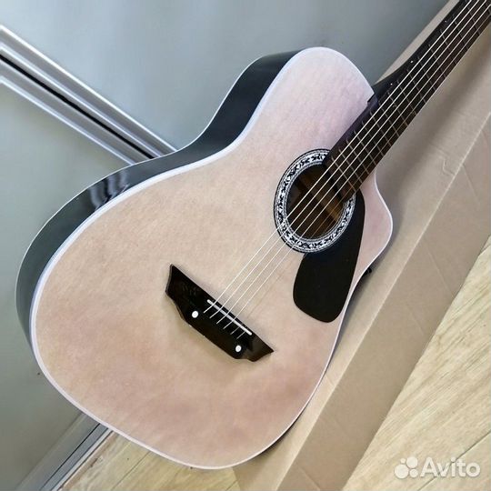 Гитара новая акустическая широкий гриф