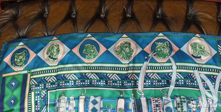 Итальянский шелковый платок ручной подгиб 95см