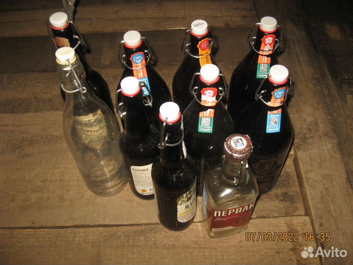 Бутылки с бугельной пробкой, 0,5-0,7-1.0 л.14 шт