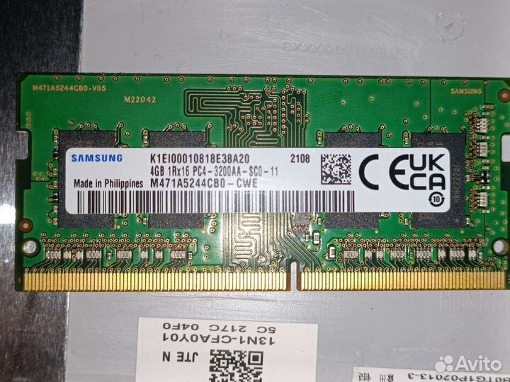 Оперативная память ddr4 4gb 3200 SO-dimm Samsung