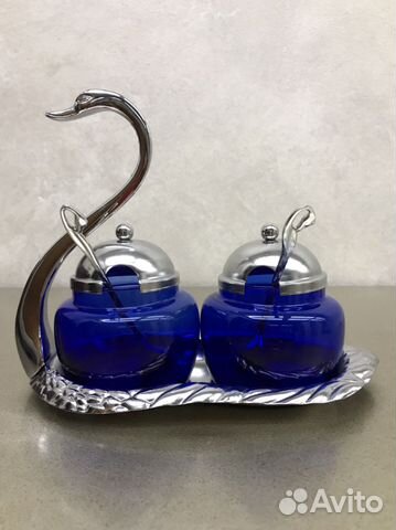 Винтажный набор кобальтовое стекло