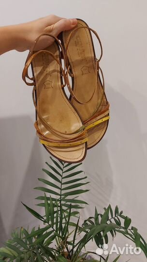 Босоножки тапочки натуральная кожа Cerruti