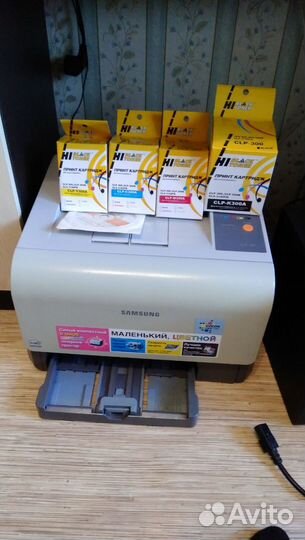Принтер Samsung CLP-300 + картриджи