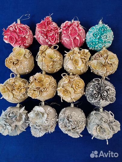 Новогодние шары, ручная работа, диаметр 8см