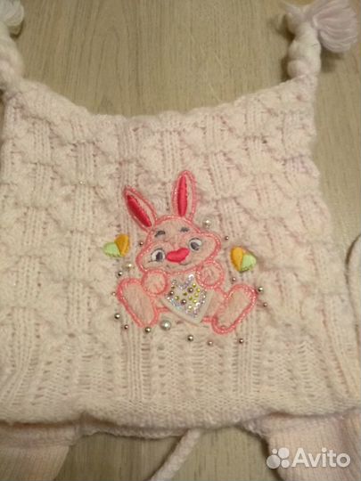 Комплект шапка, шарф для девочки 0,5-1,5 года