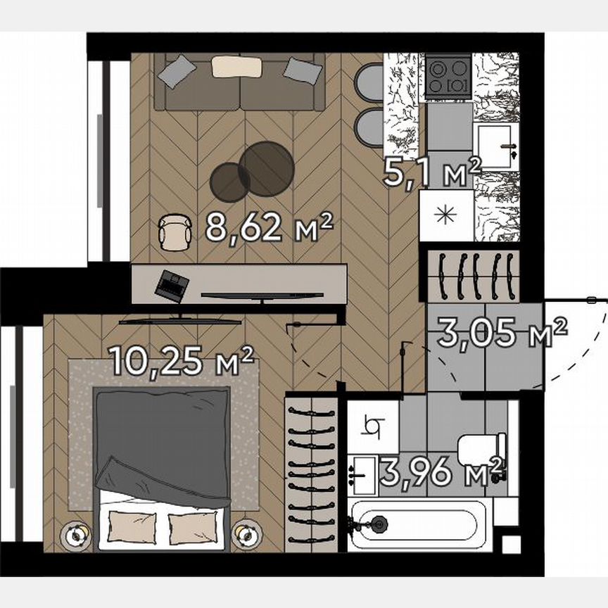 2-к. квартира, 31 м², 14/20 эт.