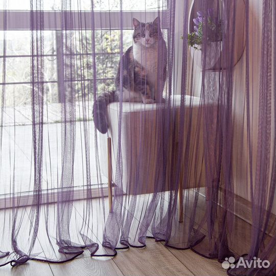 Тюль Плиссе фиолет