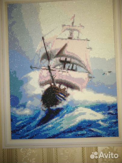 Корабль. алмазная мозайка
