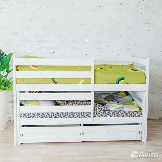 Кроватка для малыша из массива выдвижная матрешка