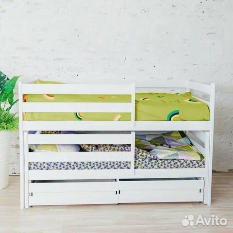 Кроватка для малыша из массива выдвижная матрешка