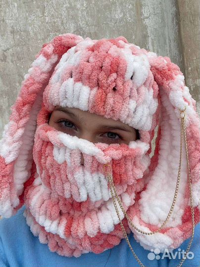 Вязаная балаклава шапка панама