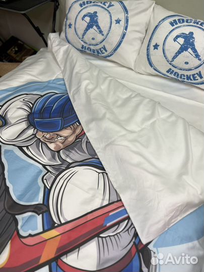 Белье постельное хоккей, кхл, шайба, коньки