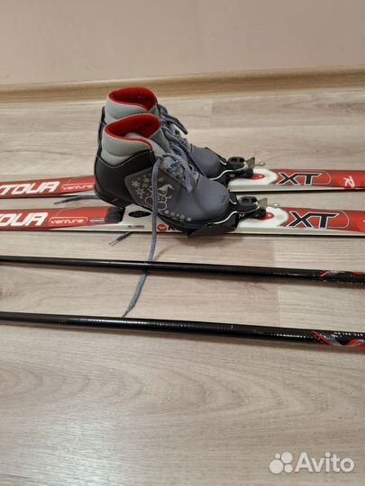 Лыжи беговые детские 120 см с ботинками