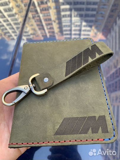 Кожаная обложка для документов портмоне BMW M