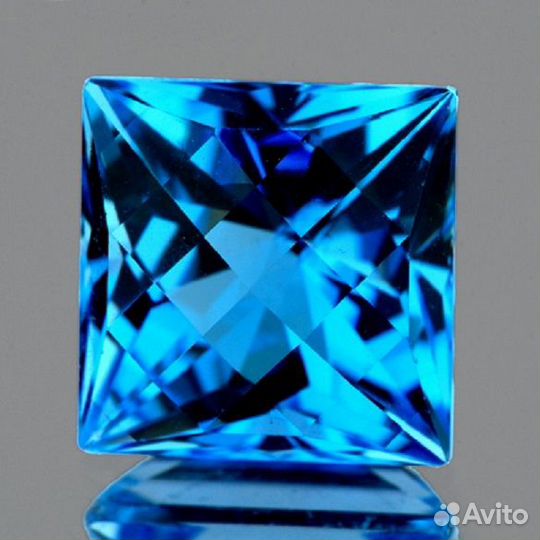 Топаз натуральный 1,73Ct 7мм VVS Swiss Blue Бразил