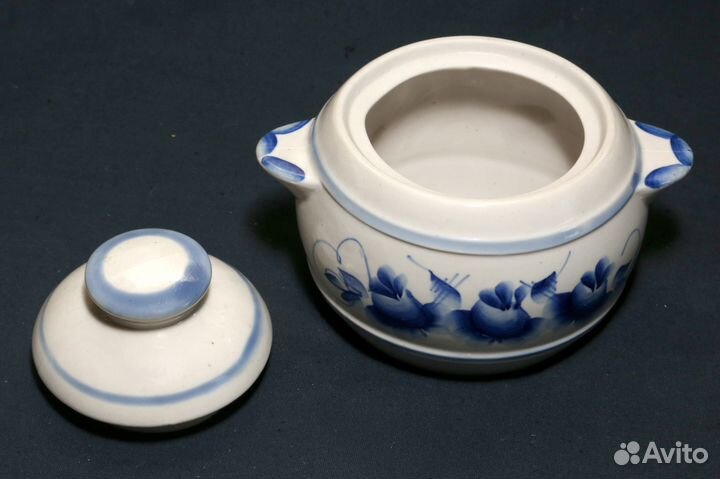 Гжель. Сахарница, конфетница. СССР