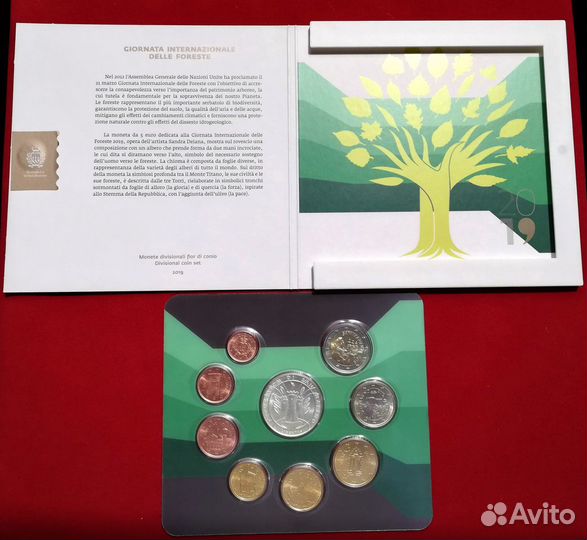 Набор Сан-Марино 2019 год (8 монет + 5 серебро)