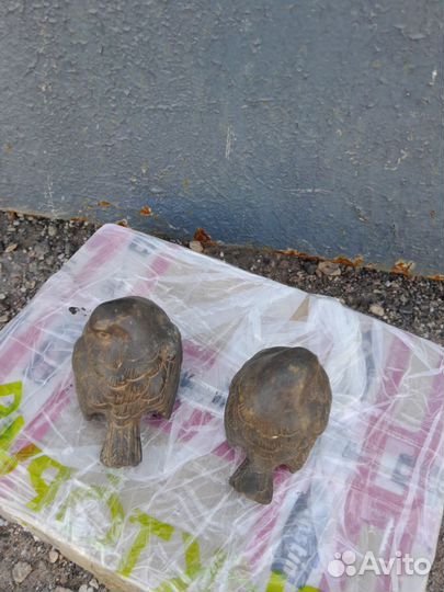 Воробей пара.бронза символ семьи