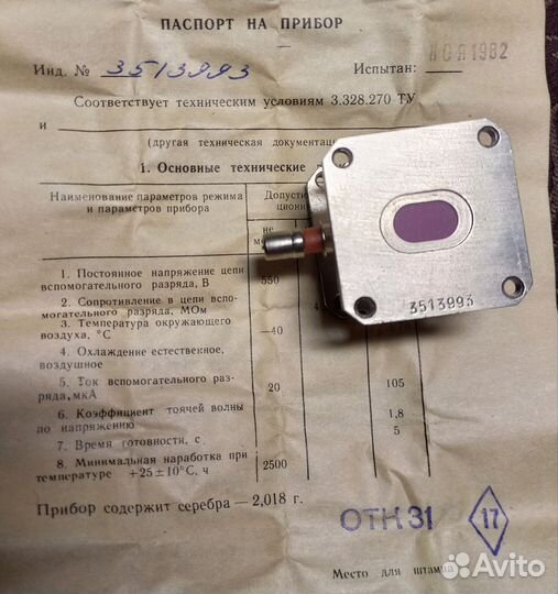 Свч разрядник рр-83А-1