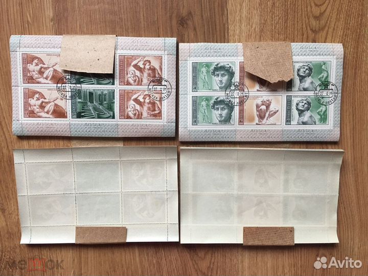 40 листов 240 марок Микеланджело живопись 1975