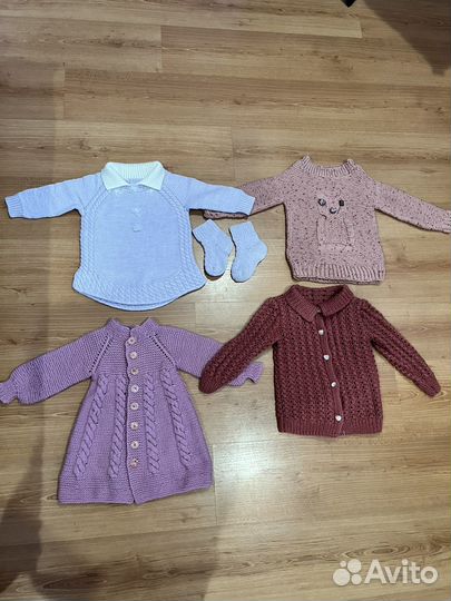 Кофты ручной работы на девочку 2-5 лет